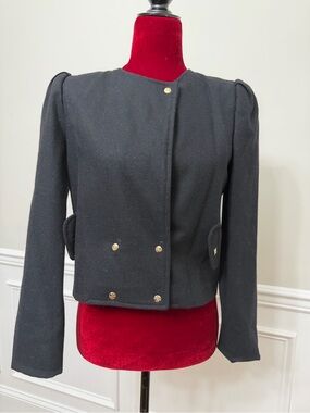 Vintage Cori Classic Black Women's‎ Cropped Military-Style Jacket